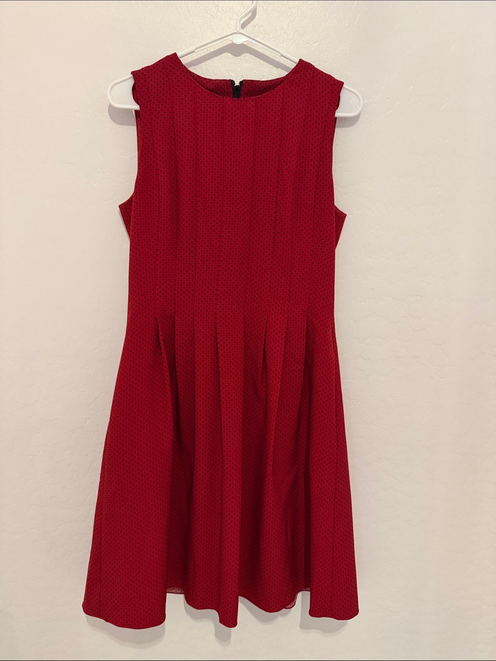 Anne Klein Sleeveless Brick Red Fit-and-Flare Dress